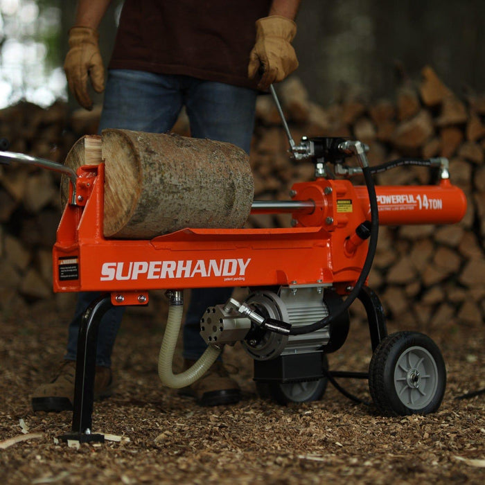 SuperHandy 14-Ton Electric Log Splitter – Horizontal, 120V Motor (GUO084)