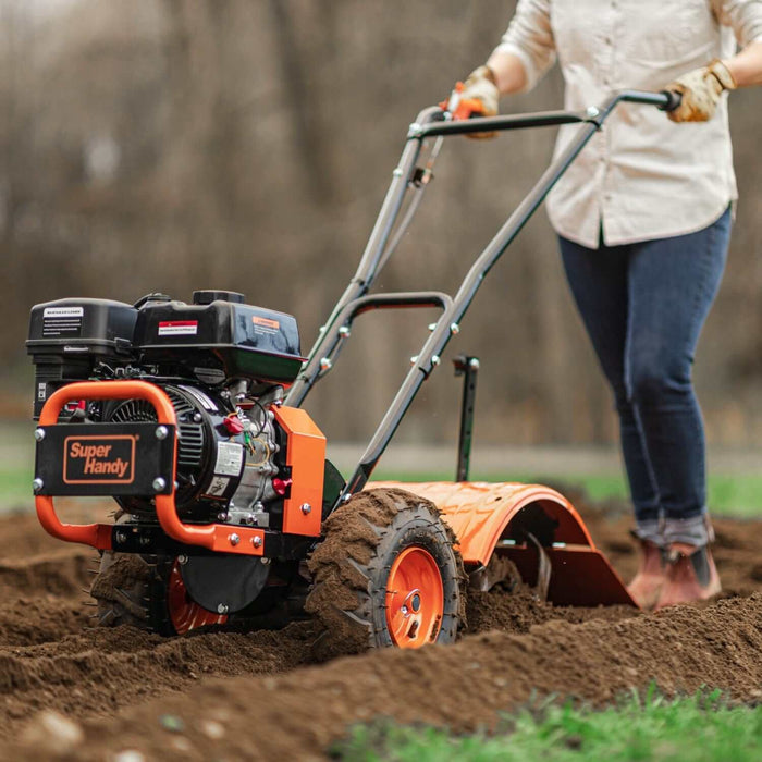 SuperHandy Rear Tine Tiller Pro – 7HP, 16" Width, 12" Depth – Heavy-Duty Soil Prep Tool